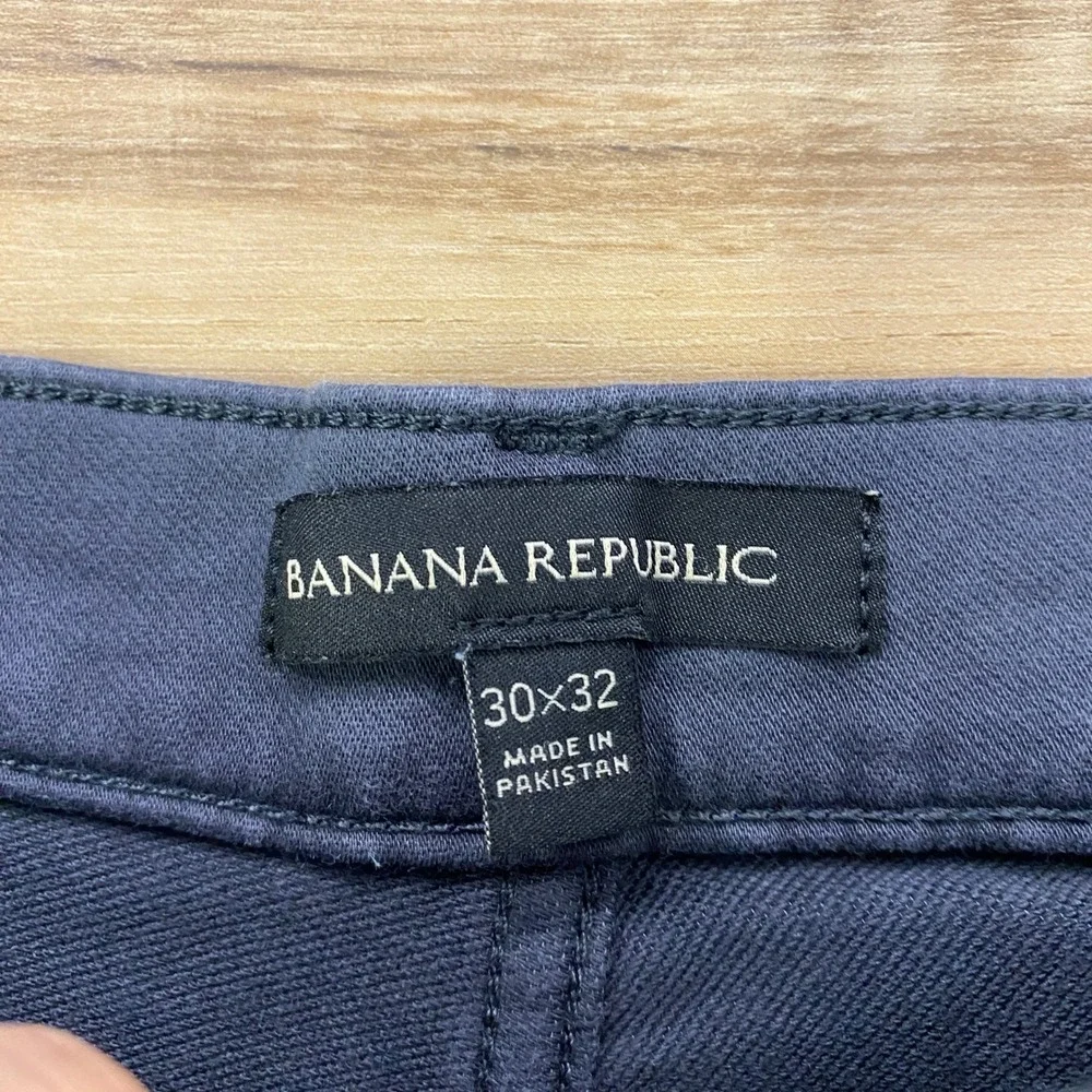 Banana Republic Pants 30x32 Chino 5-Pocket Cotton Stretch Straight Gray-Blue